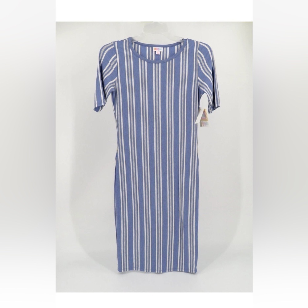 LuLaRoe Blue and White Midi Dress